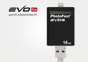 Флешка PhotoFast i-FlashDrive EVO Plus 16 GB с Lightning, MicroUSB и USB 3.0