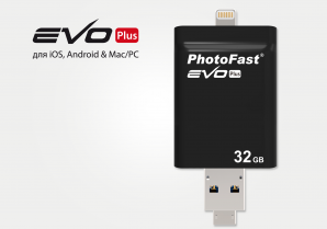 Флешка PhotoFast i-FlashDrive EVO Plus 64 GB с Lightning, MicroUSB и USB 3.0