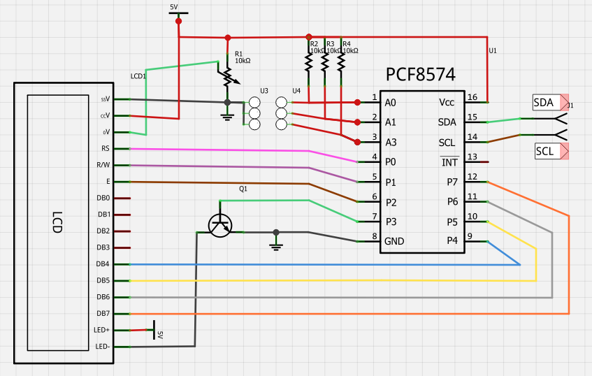 Pc1602f схема подключения