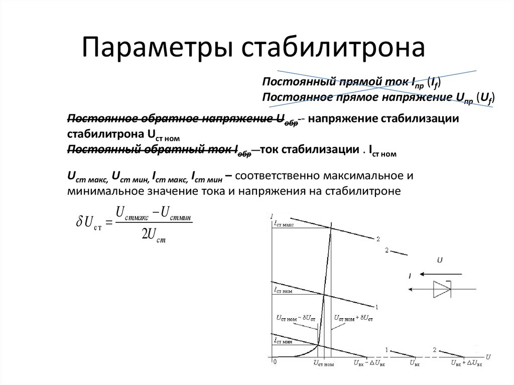 Основные параметры стабилитрона