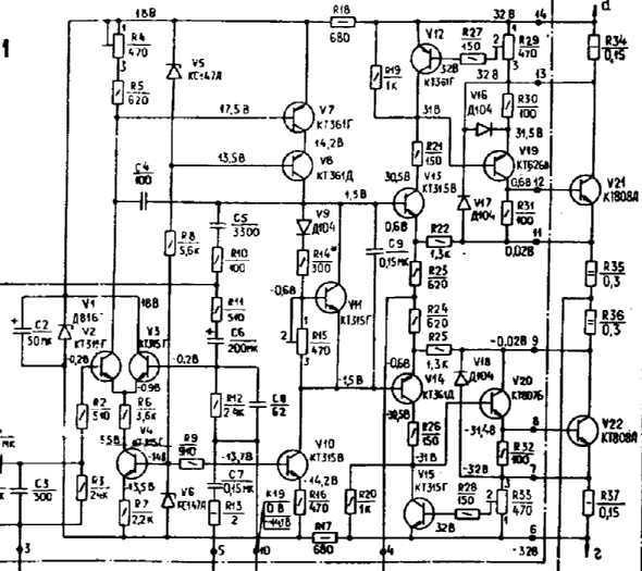 Схема усилителя бриг у 001 стерео