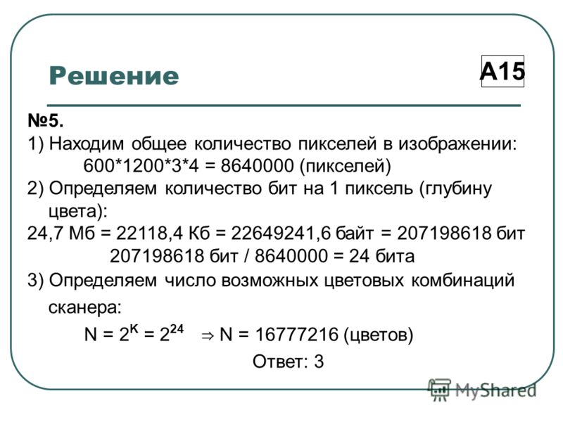 Сколько битов в 1 пикселе