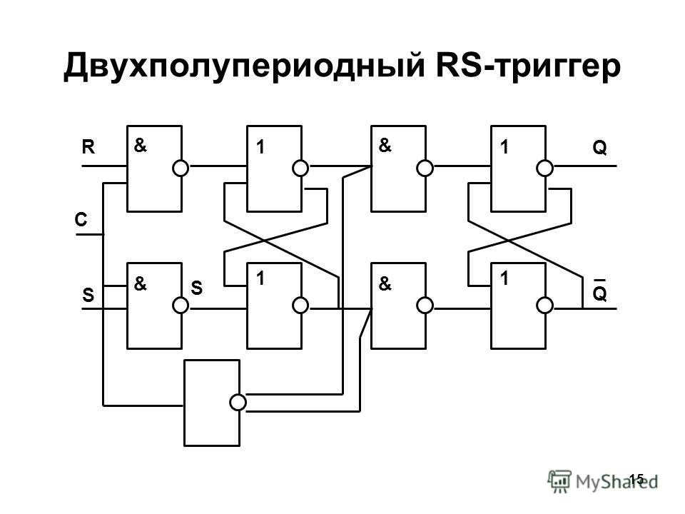 Как построить схему т триггера если использовать схему rs триггера и логические элементы