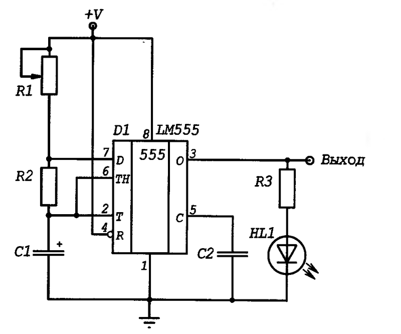 Применение микросхемы ne555 схемы