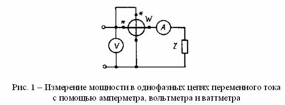 Схема подключения вольтметра амперметра и ваттметра