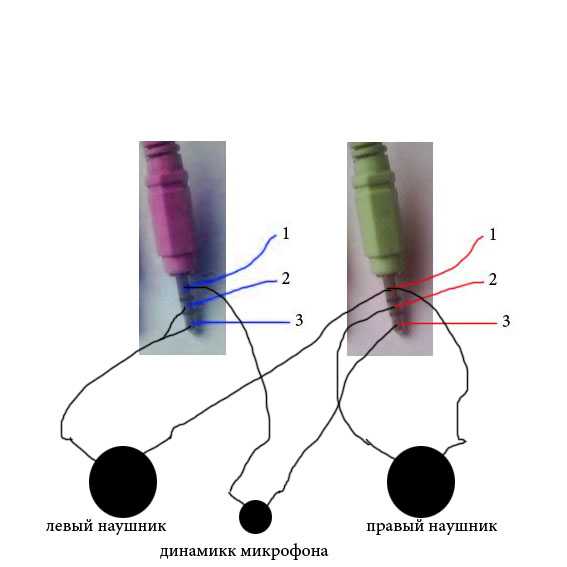 Схема подключения микрофона в наушниках