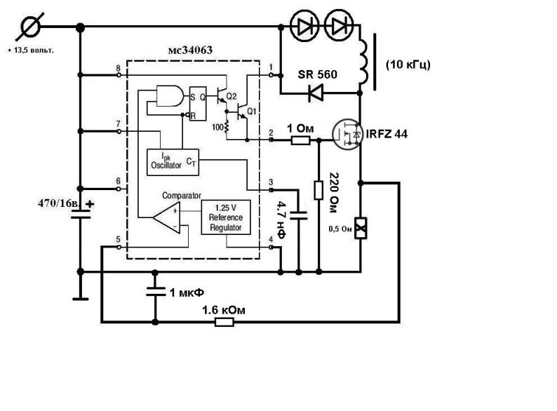 Mc34063 datasheet схема включения