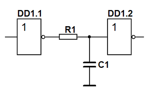 Задержка импульса. Схема задержки сигнала на логических элементах. Схема задержки импульсов на логических элементах. Задержка импульса на логических элементах. Задержка сигнала на логических элементах.