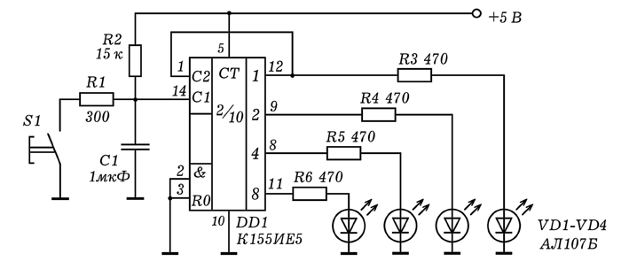 Ие 2. Счетчик на микросхеме к155ие5. Схема счётчика импульсов на микросхемах к155. Делитель частоты на ие5. Счетчик импульсов на 155тм2.