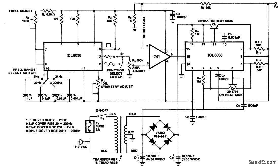 Схема генератора на icl8038