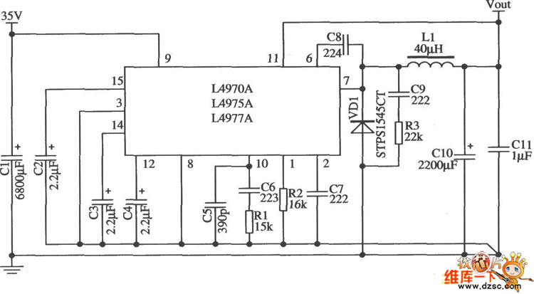 L4960 схема блока питания с линейной регулировкой