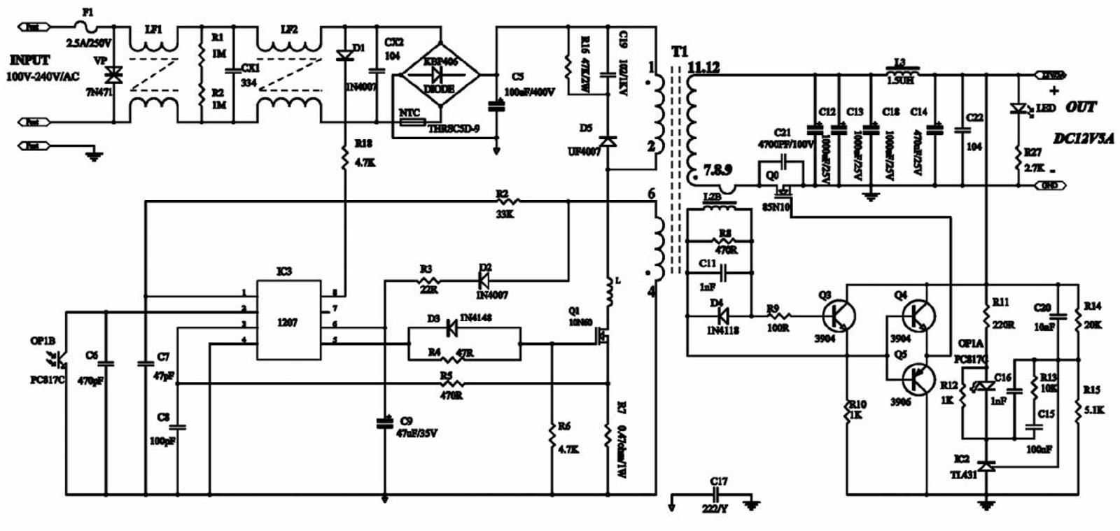 Схема a 6 s 0. Схема блока питания DSA-0421s-12. Схема телевизора Akira LCT d22v82st. Ncp1203 схема блока питания. LCT-22v82st схема.