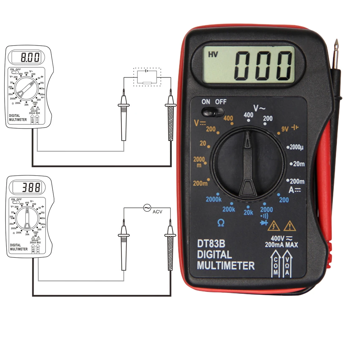 Мультиметр цифровой (тестер) DT-83b