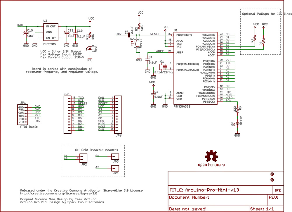 Arduino pro mini схема электрическая принципиальная