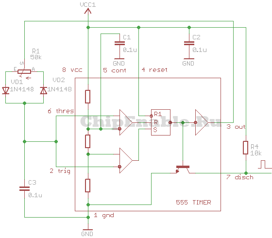 блок схема 555 таймера