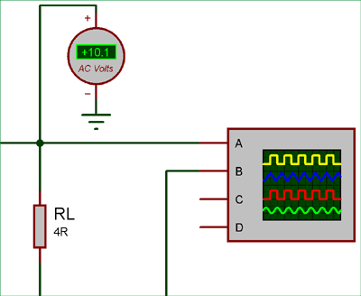 AC voltage at amplifier output
