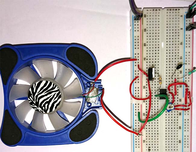 Temperature controlled DC fan using Thermistor