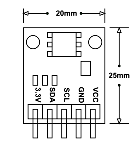 BMP180 Sensor Module Dimensions