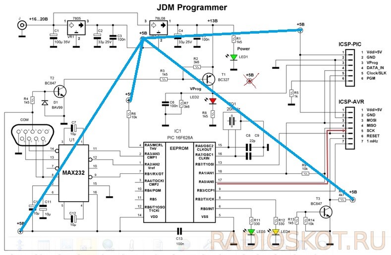 Прошивка пики. Программатор контроллер pic16f676. Программатор Экстра пик схема. Программатор для pic16f628a контроллеров. Схема JDM программатора для pic контроллеров.