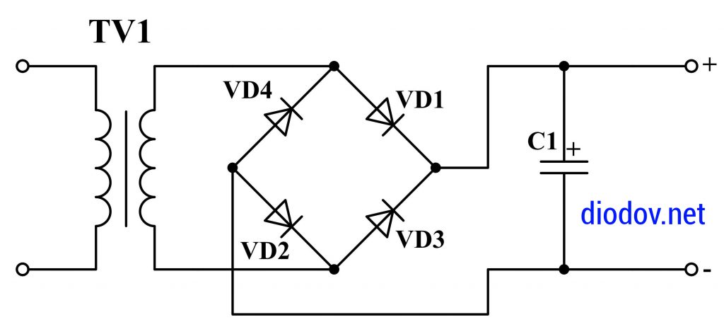 Схема сглаживания выпрямленного напряжения