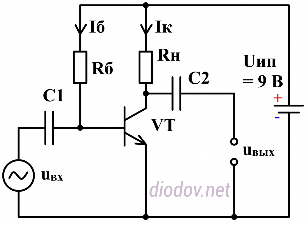 Схема усилителя на транзисторе