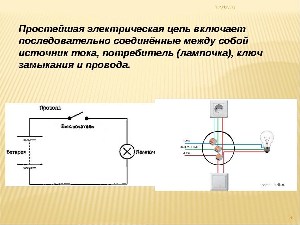 Собрать электрическую схему. Электрическая цепь схема с выключателем и 5 лампочек. Схема подключения лампы к электроцепи. Электрическая схема батарея выключатель лампочка. Выключатель на схеме электрической цепи.