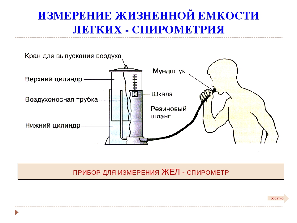 Прибор для измерения жизненной емкости