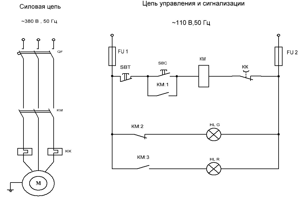 Силовая цепь определение. Принципиальная схема электрической цепи с реле. Принципиальная электрическая схема силовой цепи. Схема электрическая принципиальная простая.