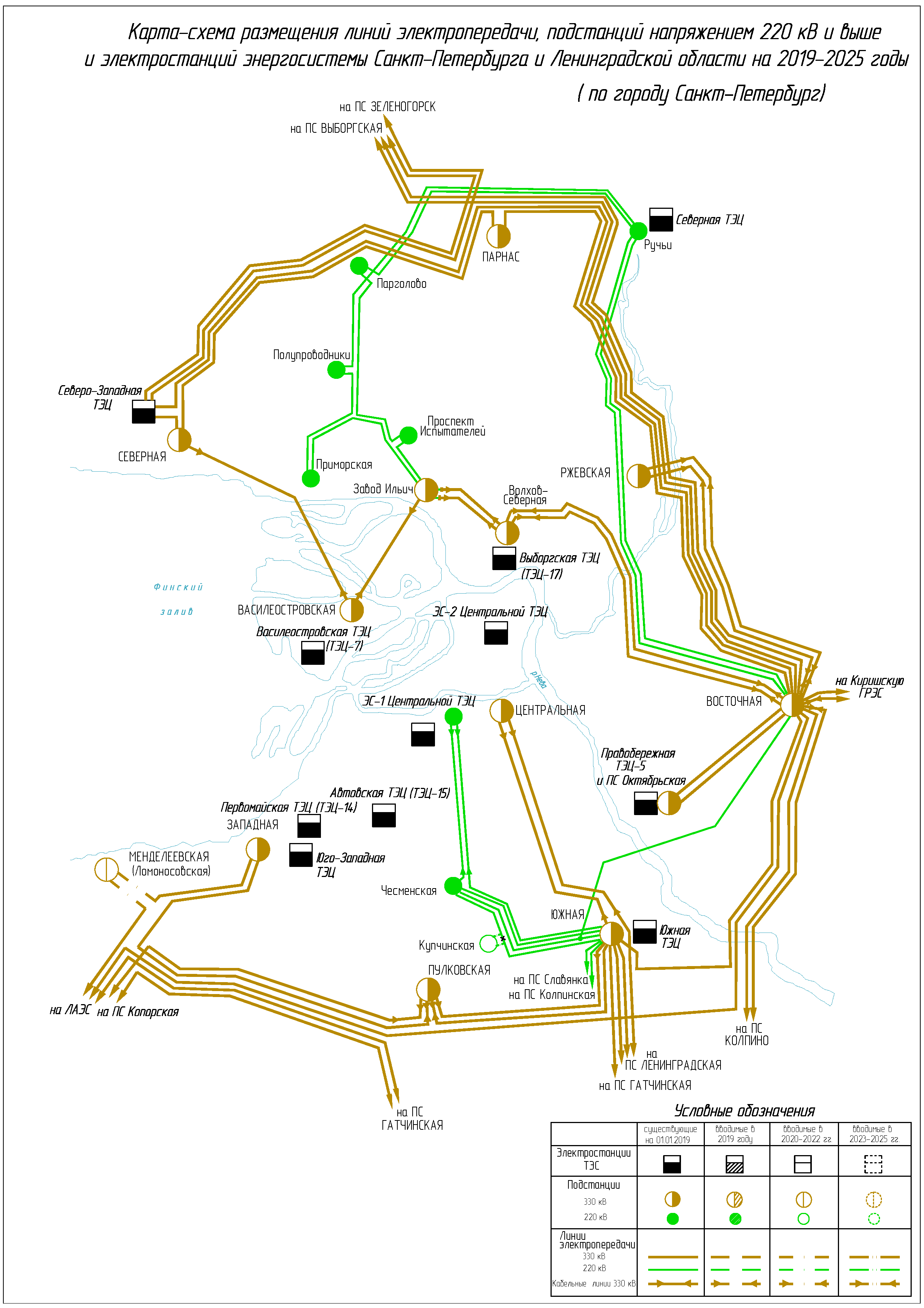 Карта линий электропередач