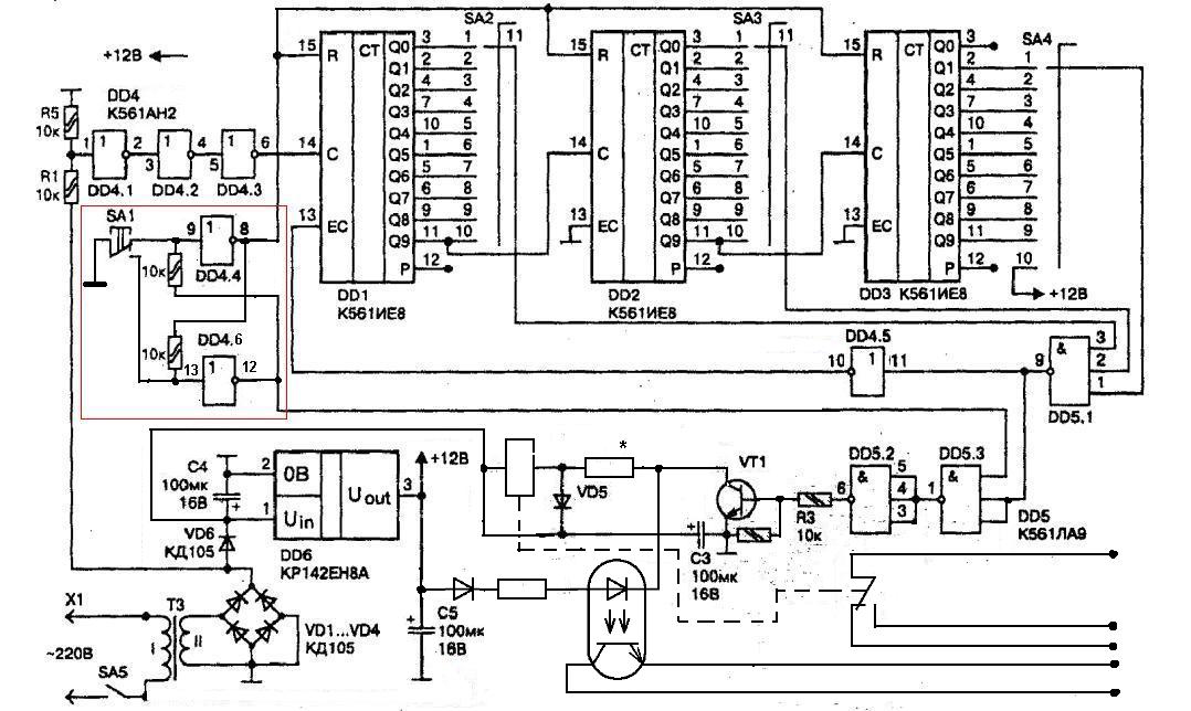 К561ие4 схема включения