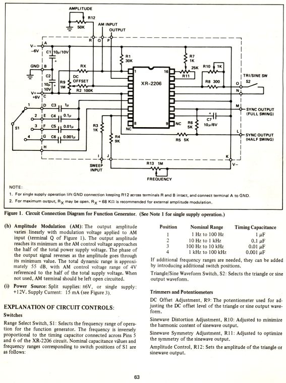 Принципиальная схема xr2206