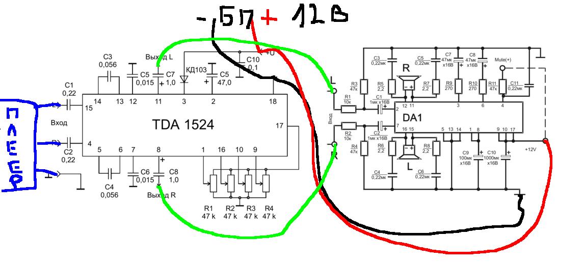 Темброблок схема tda1524a