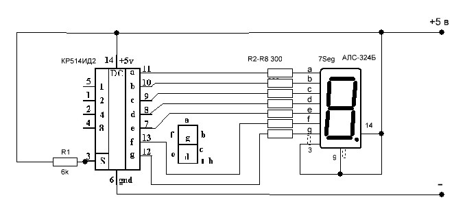 Кр514ид2 схема подключения
