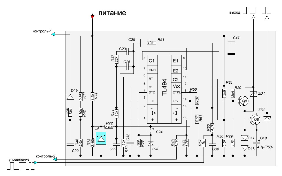 Схема платы термос чайника f p01m4