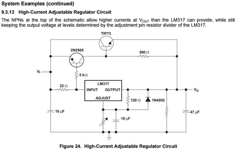 Lm317 схема включения с транзистором