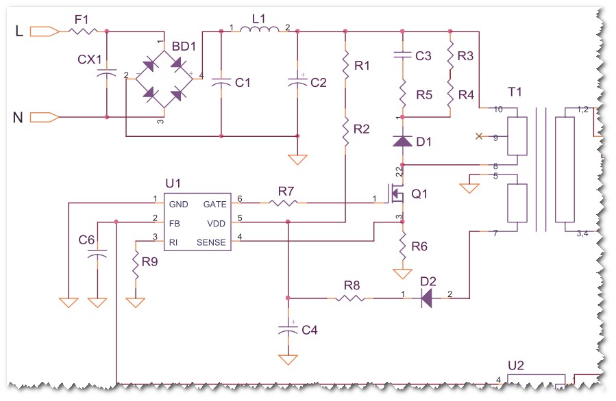 Ob2273 datasheet схема включения