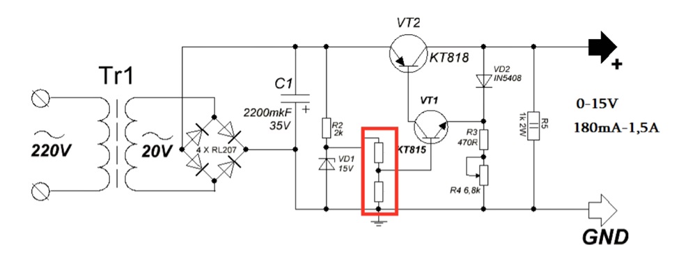 Схема стабилизированного блока питания 12 вольт схема