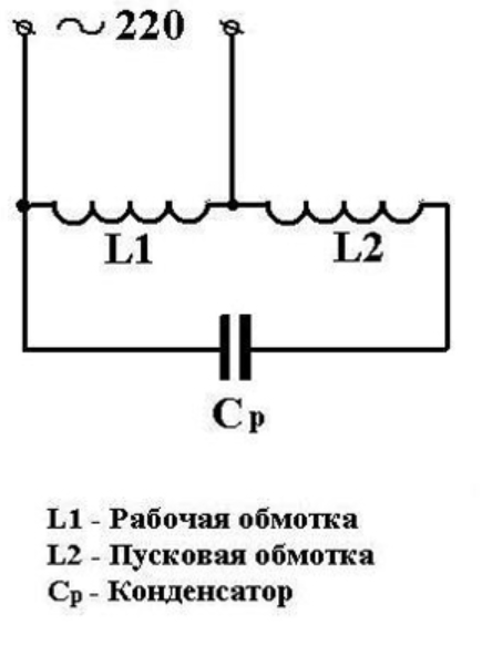 Подключить двигатель пусковой обмоткой