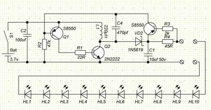 Схема светодиодного тестера