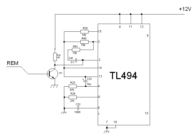 Tl494 схема включения