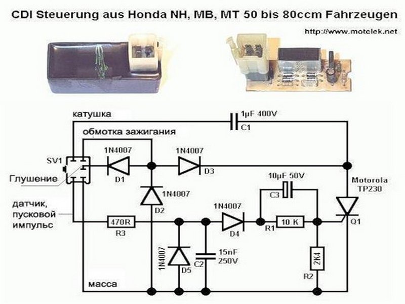 Схема коммутатора мотоцикла