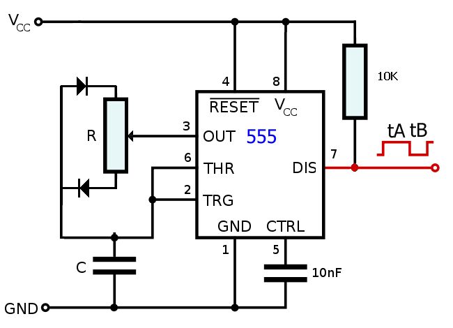Ne555 схема включения с регулировкой