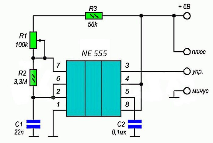 Применение микросхемы ne555 схемы