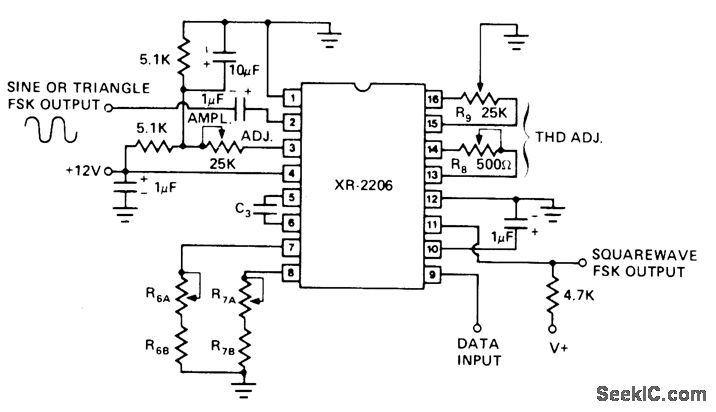 Генератор на xr2206 схема