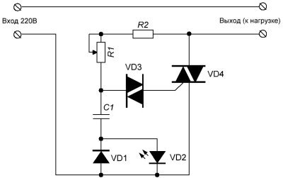 Схема регулятора со светодиодным индикатором