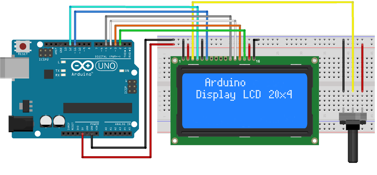 Схема подключения lcd 1602 к arduino