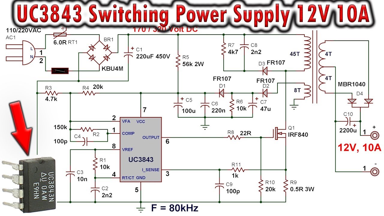 Uc3845d схема включения