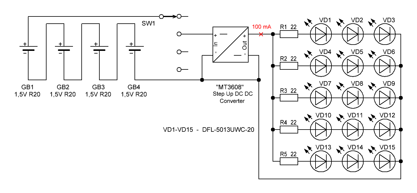 Фонарь трофи tl52 схема