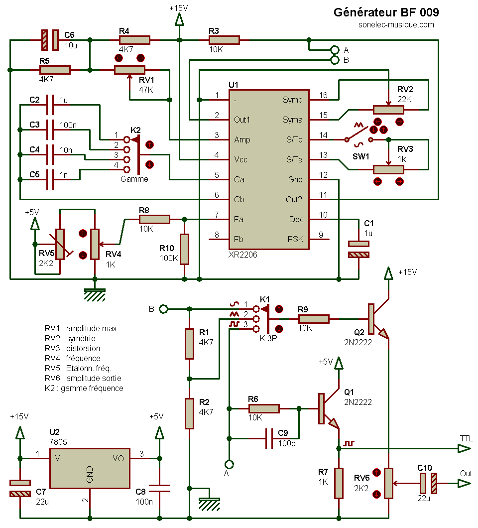 Схема генератора на xr2206