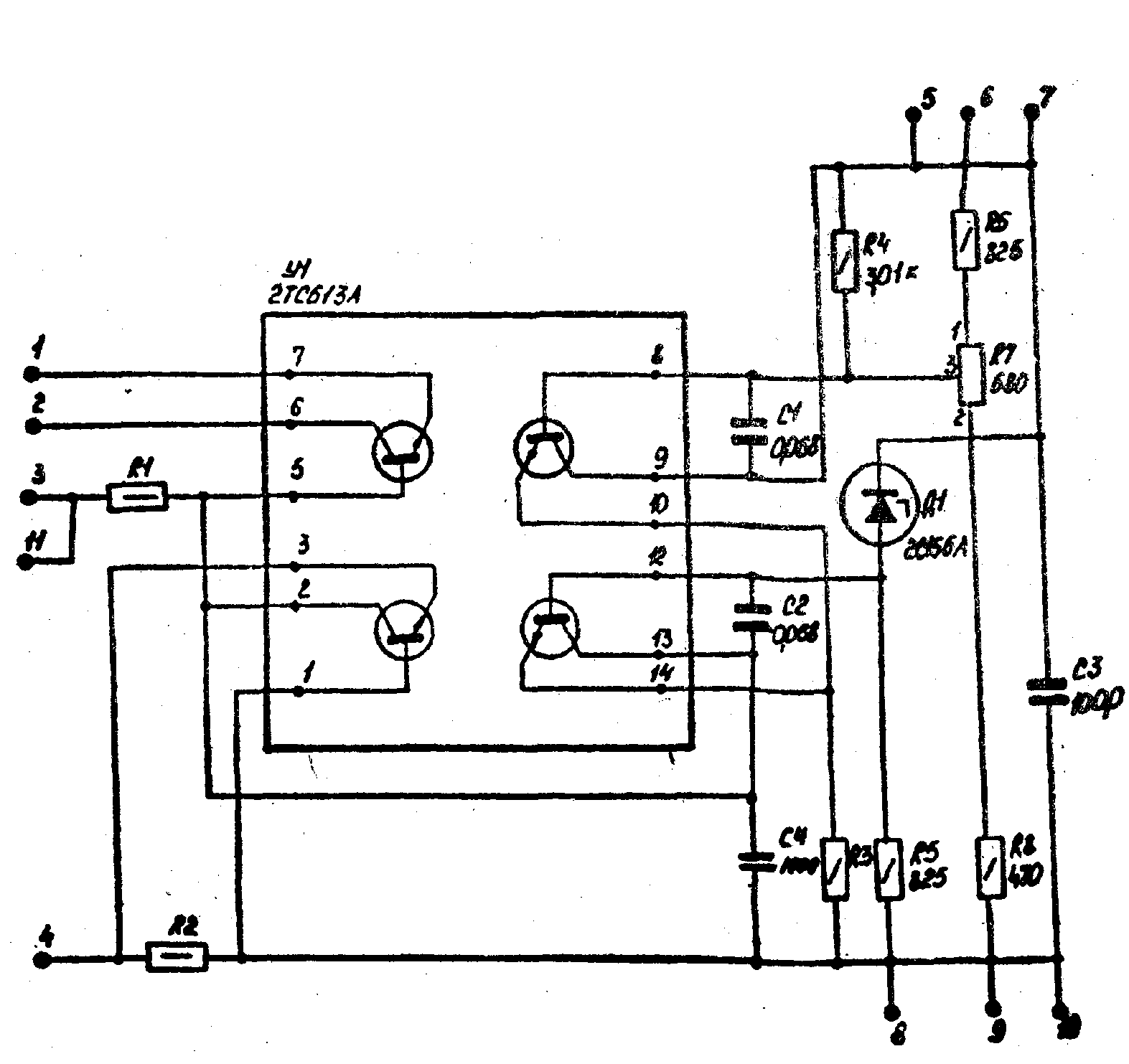 Осциллограф С1-98, схема